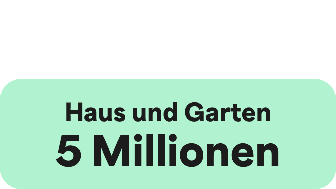 A Green icon showcasing a large Green circle and two smaller ones on the right hand side. The words Home and Garden
4.9 Million are written in the centre.